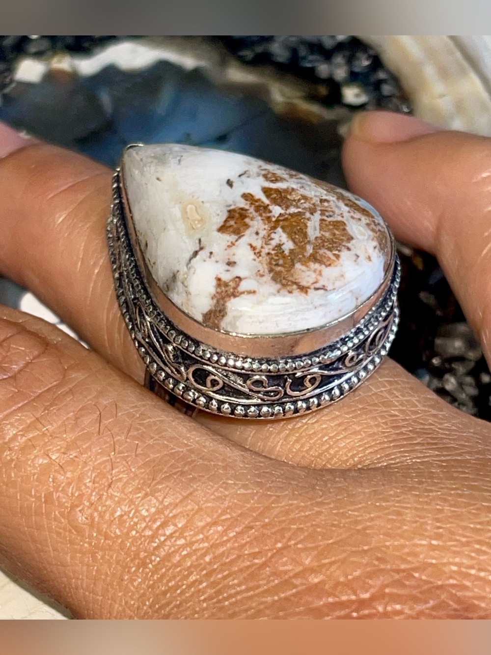 Wild Horse Jasper Magnesite Ring size 7 1/4